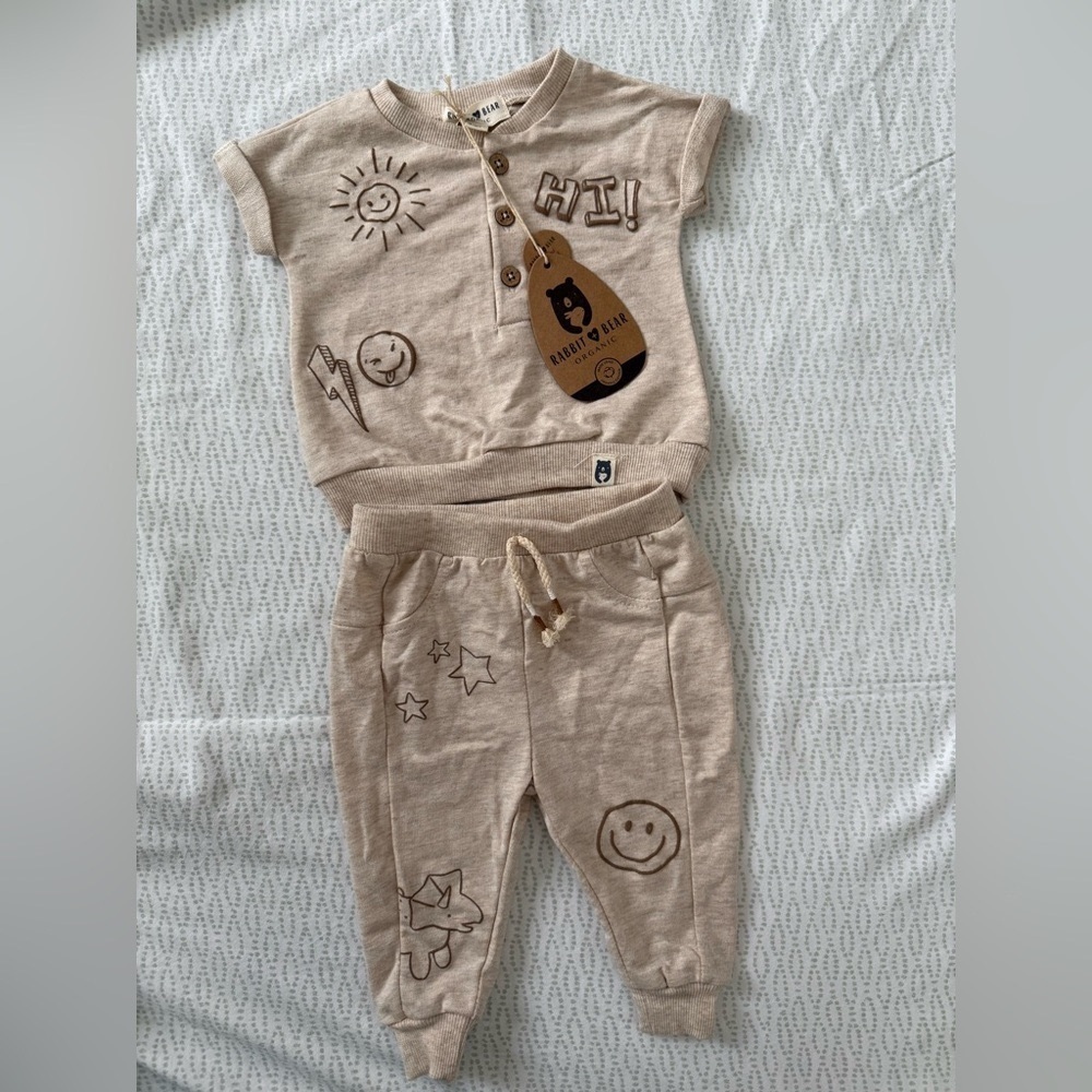 RABBIT & Bear Kids Tan Bottoms Set